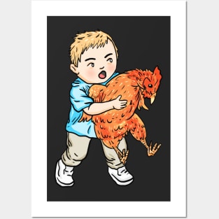 chicken kid Posters and Art